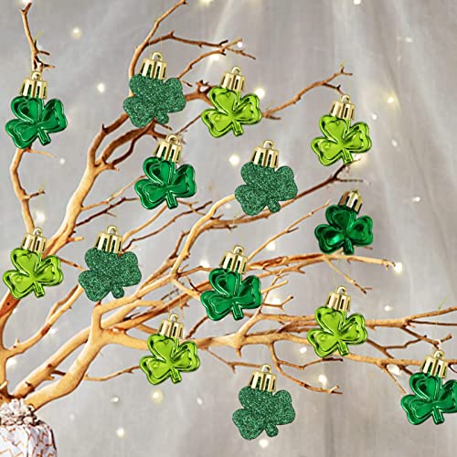 36Pcs St Patrick's Day Mini Shamrock Ornaments For Small Tree Decorations Good Luck Clover Hanging Bauble Green Trefoil Irish Ornaments For Saint Patrick's Day Tree Shelf Decor Party Favors Supplies #TOP4