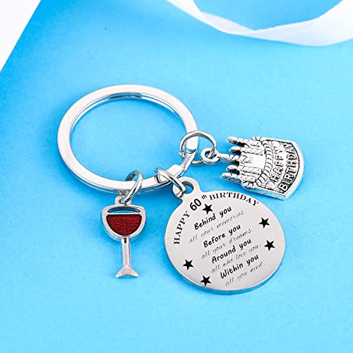 Happy 60Th Birthday Keyring For Daughter Sister Niece Birthday Gift For Women Girls Inspirational Birthday Keychain For Friend (60Th) #TOP3