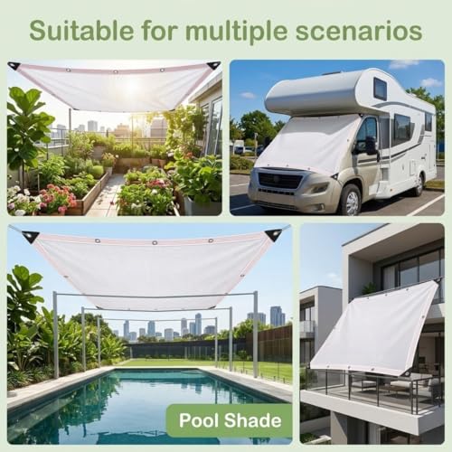 Filet d'ombrage résistant aux UV grand format 6 x 9,5 m - 8