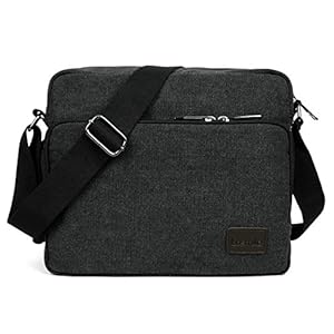LOSMILE Schoudertas voor heren, medium schoudertas messenger bag, unisex casual vintage stoffen rugzak. 30,5 x 8,9 x 25…