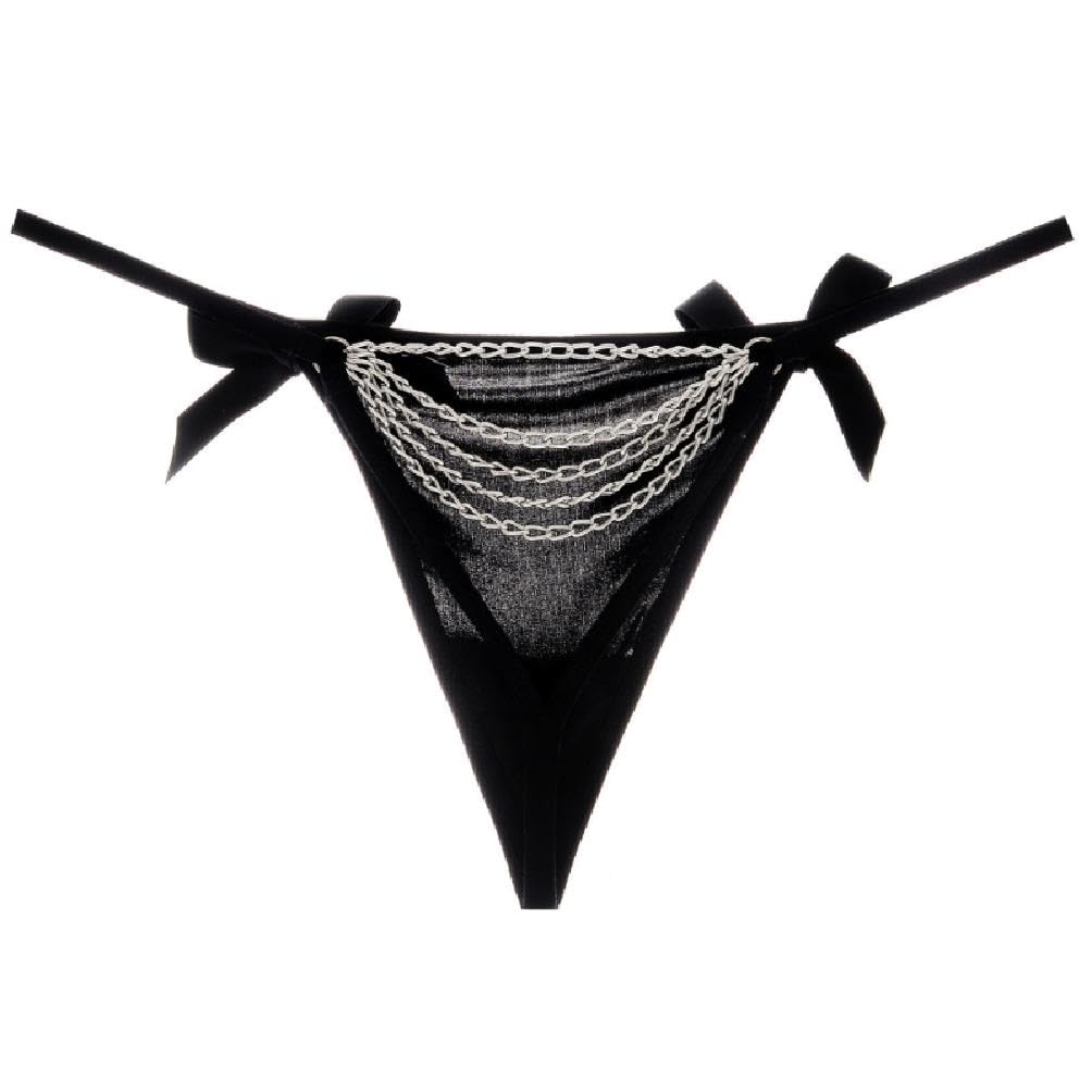 Metal Chain G-String Thong Underwear Panties Sexy Back Waist Belly Chain Body Jewelry Underpants For Women Seductive Women Underwear