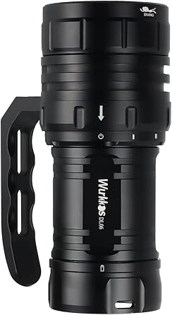 Wurkkos Diving Flashlight DL06 Max 15000 Lumen Scuba Dive Light, 100Beam Angle Diving Light with 6 LED, IPX8 Waterproof Dive Torch 100m Underwater Flashlight Cold White6000K