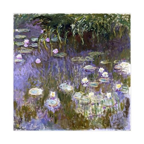 Toile Claude Monet nénuphars reproduction d'art texturée 40,6 cm