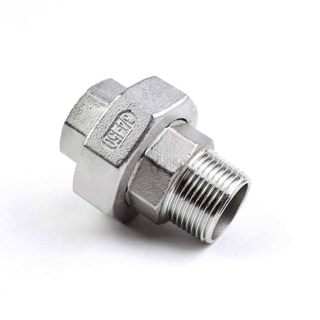 304 Stainless Steel Female to Male Thread Union Pipe Fitting Connector Adapter for DIY Hose Connections(1Inch)