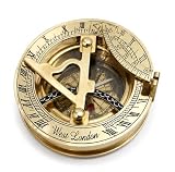 Brújula náutica de latón con reloj solar, coleccionable, de regalo, decoración náutica