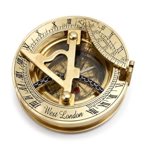 Brújula De Latón Con Reloj Solar, Coleccionable, De Regalo, Decoración