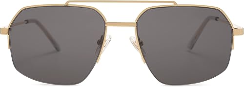 Miniatura 3 de SOJOS Trendy Aviator Sunglasses Mens Womens Retro Double Bridge Metal Semi-Rimless Shades Lentes De Sol Para Mujer SJ1191