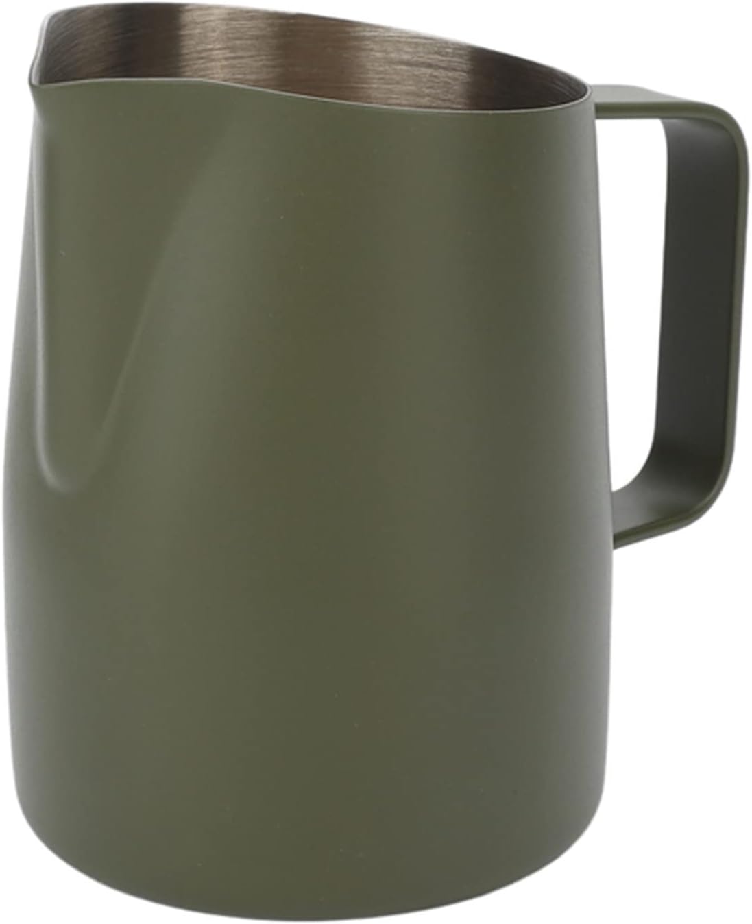 Milk Frothing Pitcher Milk Frothing Pitcher Jug Coffee Mug Slanting Mouth Pull Flower Cup for Coffee Latte Art(Green,450ml)