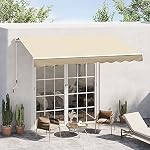 Outsunny 13' x 8' Retractable Awning, Patio Awnings, Sunshade Shelter with Manual Crank Handle, 280g/m² UV & Water… - Image 3