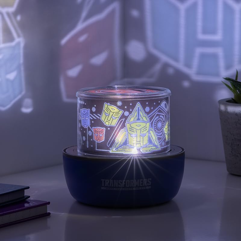 Transformers Projection Light Officially Licensed Room Decor for Boys and Girls Autobots Night Light Includes Two Scenes and Sound, Action Figure Gift | Paladone