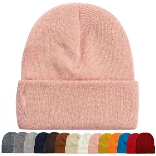 Image of ZOORON 1&2 Packs Beanie for Men Women Men's Beanie Hat Acrylic Knit Cuff Beanie Cap Slouchy Knit Skull Cap Warm Winter hat