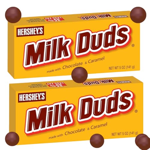 Caramel Chocolate milk duds Candies – 5 oz Box (Pack of 2) – Chewy Caramel Center Coated in Smooth Milk Chocolate – Perfect for Snacking, Movie Time & Gifts