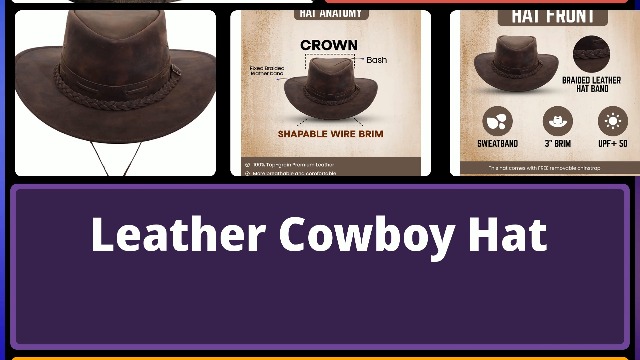 Lesa Collection Unisex Rustic Leather Cowboy Hat with Unique