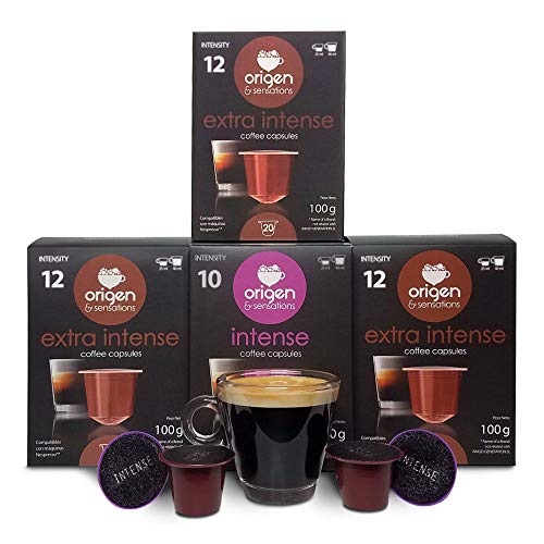 Nespresso Compatible Capsules - 80 Pods Pack - Expresso pods for Nespresso full compatible with Original Line Nespresso Machine, 60 Capsules of Strong Espresso 20 Capsules Medium