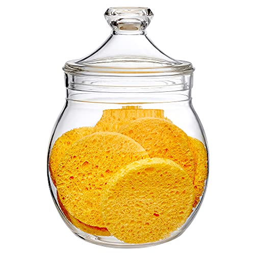 Amazing Abby - Kathy - Acrylic Bathroom Canister (40 Oz), Plastic Apothecary Jar For Vanity, Bpa-Free And Shatter-Proof, Great For Bath Sponges, Shower Balls, Loofah Pads, And More #TOP5