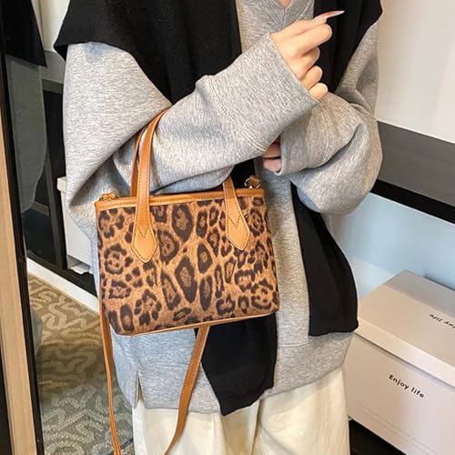 Image of Leopard Tote Bag for Women Cheetah Purse Vintage Hobo Bag Large Capacity Work Tote Bag