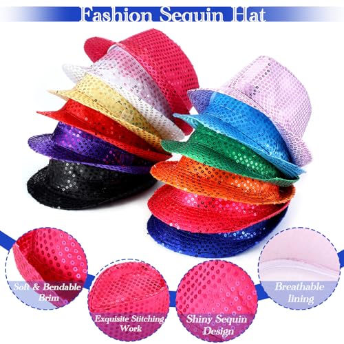 image for Tarpop 6 Pcs Western Sequin Hat Bling Dance Hats with Shining Sequin f