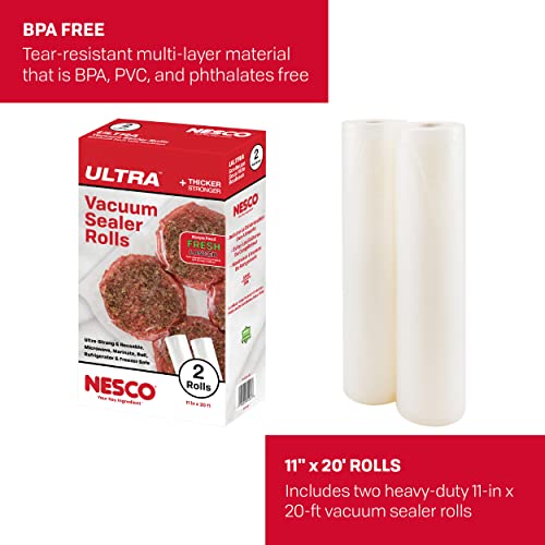 Image of Nesco Heavy Duty Vacuum Sealer Roll 11 inch x 20' 2 Roll BPA Free