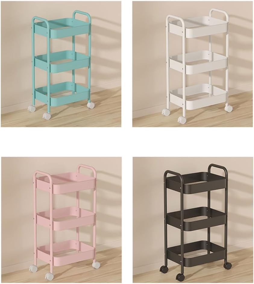 Rolling Organizers Rack Convenient Rolling Storage Rack with Spacious Shelves for Kitchenwares and Office Supplies