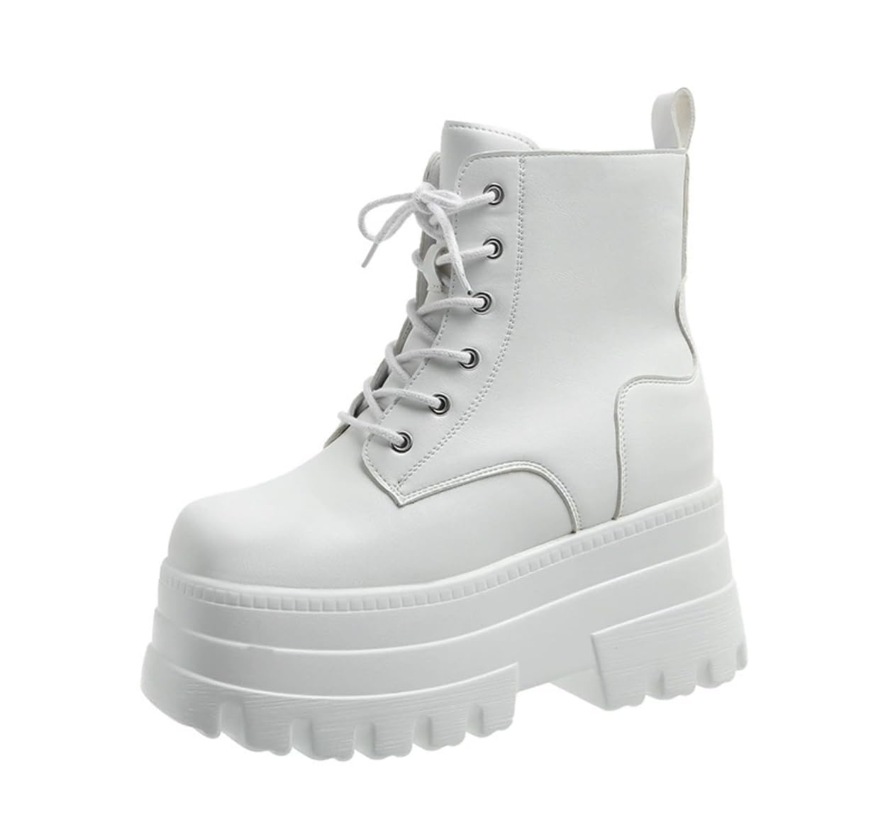 Ulalaza Womens Goth Platform Ankle Boots Buckles Chunky Block Wedge Side Zipper Heels Round Toe Punk Motorcycle Comfy