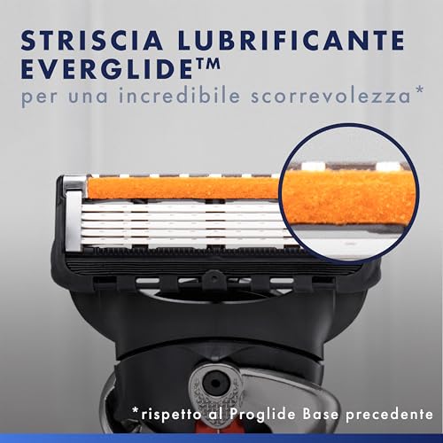 Gillette Proglide 1 Rasoio Barba Uomo E 8 Lamette Di Ricambio Con Doppia Lubrificazione Prima E Dopo Le Lame, Nuova Lubrificazione EverGlide Per Una Profondità E Comfort Incredibili, Lama Barba Uomo - 4