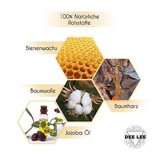 Foto von DEE LEE Premium Bienenwachstücher, 6er Set in 3 Größen, Beewax Food Wraps, Wiederverwendbare, waschbare Wachstücher, nachhaltige Baumwolltücher für Lebensmittel, Palmen-/ Blättermotiv
