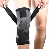 Vitoki Knee Brace, Compression Knee Sleeve with Adjustable Strap for Pain Relief, Meniscus Tear, Arthritis, ACL, MCL, Quick Recovery - Knee Support for Running, Basketball, Crossfit (Single)