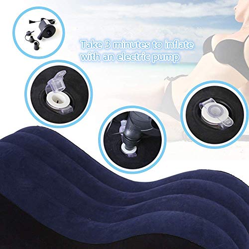 Inflatable Multifunctional Sofa, Yoga Chaise Lounge/Relax Chair, Bed Sofa with Handcuffs & Leg Cuffs, Portable Magic Cushion Ramp Body Pillow Inflatable Furniture Lounger for Couples