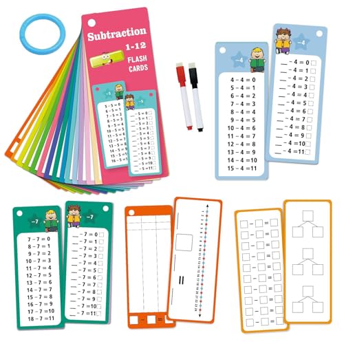 Erasable Math Teaching Flashcards Addition/Subtraction/Multiplication/Division Practice Cards Early Learning Tool Erasable Writable Mathematical Operations Exercise Flashcards Early Learning - Image 4