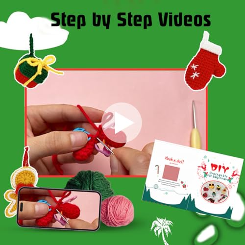 Juego de crochet navideño ideal para decorar el hogar en familia con niños 7
