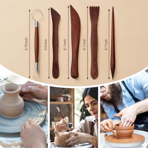 image for Amrules Clay Tools Kit, 27 PCS Red Pottery Tools, Practical Polymer Cl