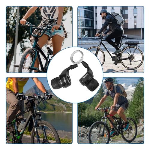 MEGHNA 21 Speed Fahrrad Schalthebel 3x7 Revoshifter Set 7 Fach Drehgriff-Schalter Twist-Schalthebel für Fahrräder Rennrad Mountainbike Citybike Faltrad Fahrradzubehör