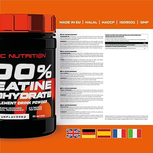 Scitec Nutrition 100% Creatine Monohydrate - Vegan - 3g par portion - Boost de performance pour les exercices de haute intensité - 300 g, non aromatisé – Image 6