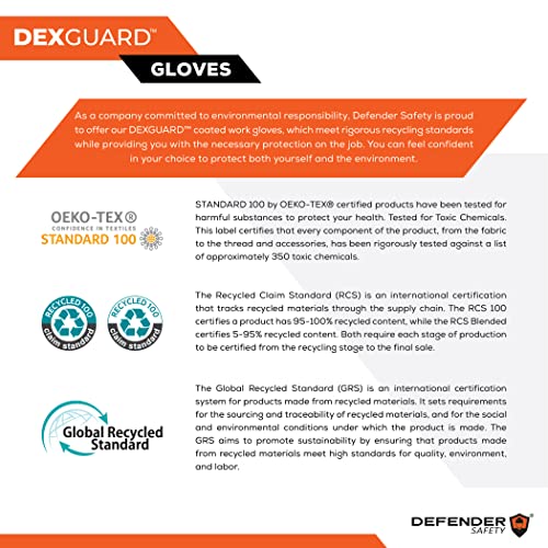 Defender Safety Luvas De Trabalho Resistentes A Cortes Dexguard Ansi A6, Proteção Contra Impactos, R
