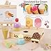 HERSITY Wooden Ice Cream Stand for Kids, Ice Cream Popsicle Toy Pretend Play Food Kitchen Accessories Playset Lolly Shop Games for Toddlers Girls Boys 3 4 5 Years Old