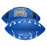 PlayCoach Youth Football in Junior & Peewee Sizes with 10 Basic Passing Routes for Kids 6 to 12 - Endorsed by Drew Brees, Beach and Kids Football, Leather Peewee Size