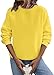 Crewneck Sweatshirts for Women Fall Fashion Casual Long Sleeve Pullover Tops Basic Slim Plain Comfy Shirts Blouses (Yellow,Large)