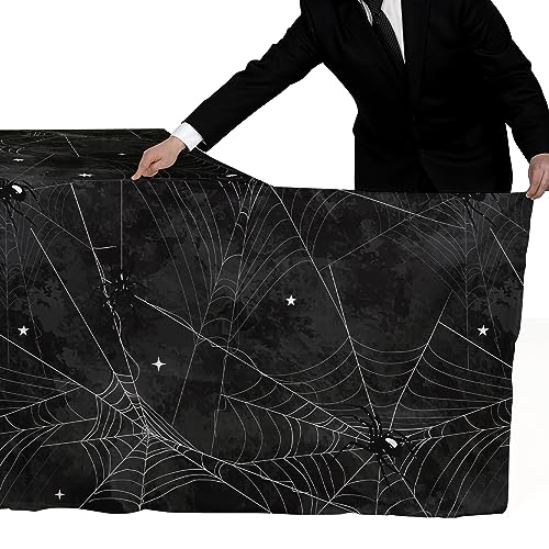 Image of Gatherfun Halloween Party Supplies - Spider Webs Disposable Tablecloth Plastic Table Cover, Ideal for Halloween Spider Webs Party Decorations, 54 X 108 Inch, 3 Pack