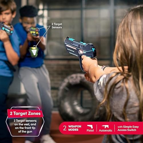 Ensemble d'étiquettes laser rechargeables pour enfants, adolescents et adultes – Capteurs de pistolet et gilet – Idées amusantes pour enfants de 8 ans et plus – Jeux pour adolescents – Activités de