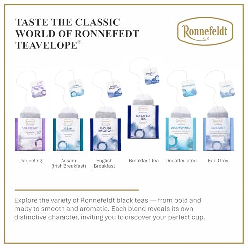 Ronnefeldt Teavelope Breakfast Tea - Black Tea Bags Individually Wrapped, 25 Count - Strong, Smooth, Caffeinated - Hot or Iced