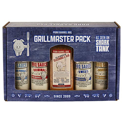 Grillmaster BBQ Sauce & Spice Seasoning Gift Pack - Pork Barrel BBQ Sauce Spice Seasoning Rub Gift Packs
