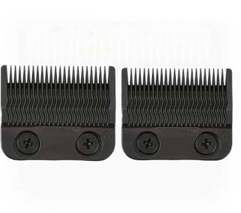 Replacement Trimmer Blade for BaBylissPRO FX8022G FX8022B FX8022BL Titanium Metal-Injection Molded (MIM) Precision Fade Blade (Black 2pcs)