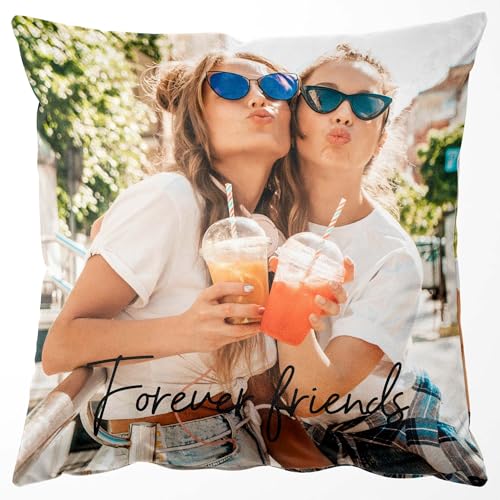 Easycosy Cojin Personalizado con Foto, 45x45, Cojín con Terciopelo - Personalizada con Impresión a Doble Cara, Regalos Personalizados para Recordar el Amor (Relleno Opcional)
