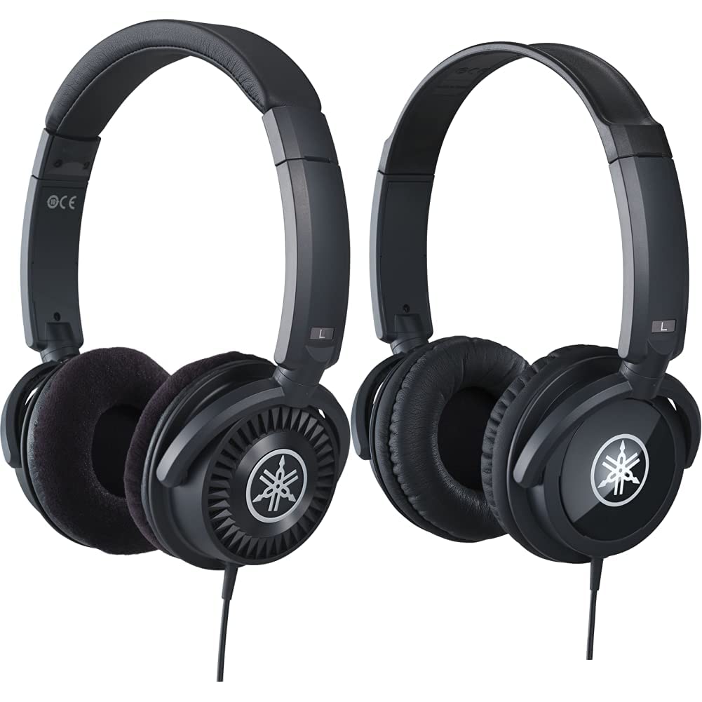 Yamaha HPH-150B Kopfhörer, schwarz – Offener On-Ear-Kopfhörer für exzellenten Sound & neutralen Klang – Kompaktes, modisches Design passend Keyboards & HPH-100B Kopfhörer, schwarz