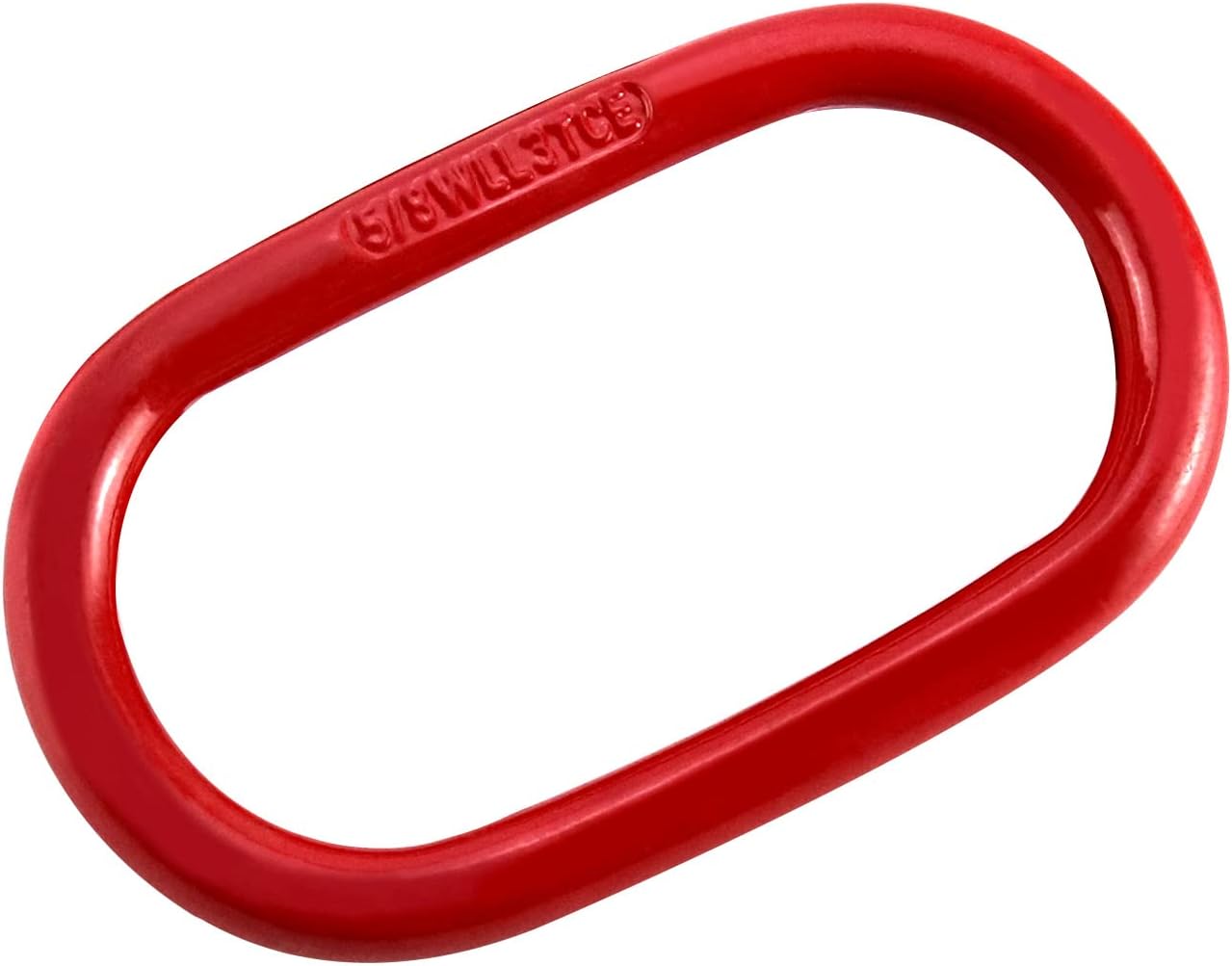 QWORK Oblong Master Link, 1 Pack, 5/8", 6600 lbs, Grade 80 Steel Heavy Duty Chain Lifting Ring, for Lifting and Rigging Applications - Red