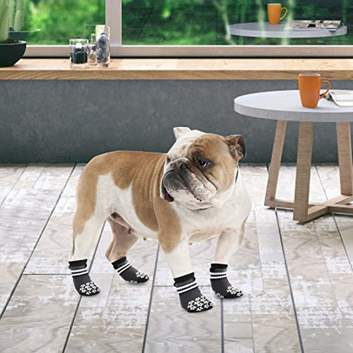 Yuepet Double Side Anti Slip Dog Socks For Hardwood Floors, 3 Pairs Adjustable Dog Grip Socks To Prevent Licking Dog Paw Protector For Puppies Small Medium Large Dogs #TOP5