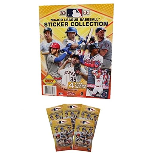 EMPTY 2020 Topps MLB Baseball Sticker Album with 5 Packs of Stickers (20 Stickers Total)