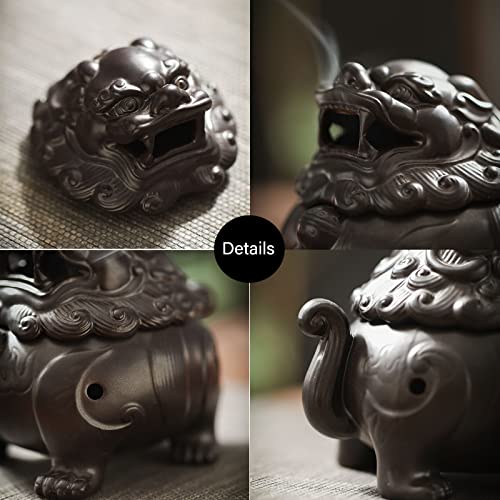 Allace Pixiu Incense Burner For Sage/Cones/Coil Incense, Handicraft Qilin Ceramic Backflow Incense Burner, Aromatherapy Ornament Cool Home Bedroome Zen Decor, Gifts For Meditation Accessories & Yoga #TOP4
