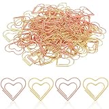 100 Pieces Paper Clips, Gold and Rose Gold Color Paper Clips Metal Journaling Paper Clamps Office Pa