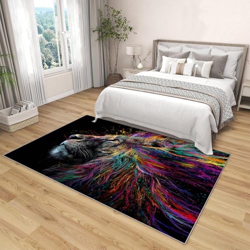 Tapis lavable en machine antidérapant grand format violet motif abstrait - 4